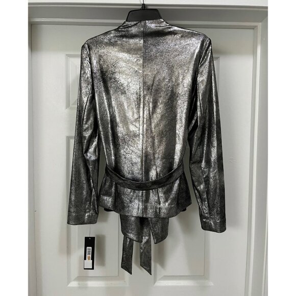 Donna Karan Women's Belted Metallic Jacket - Picture 7 of 16